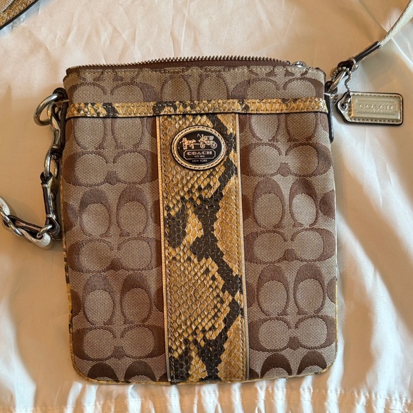Coach Handbags - Coach Sutton Signature Python Swingpack